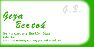 geza bertok business card